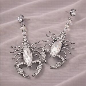 Gothic Scorpion Crystal Drop Earrings